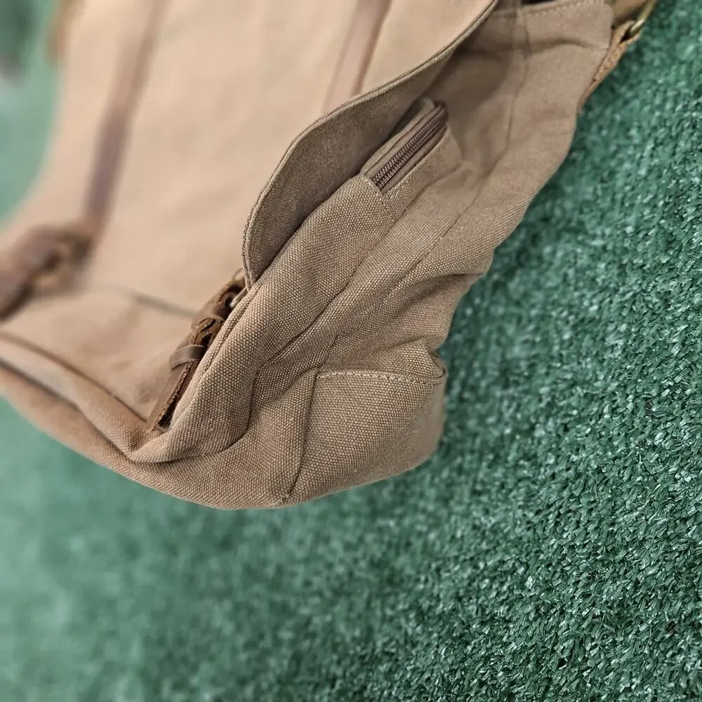 SMRITI Vintage Canvas Messenger Bag for Men 15.6-16 inch Laptop Large, Coffee